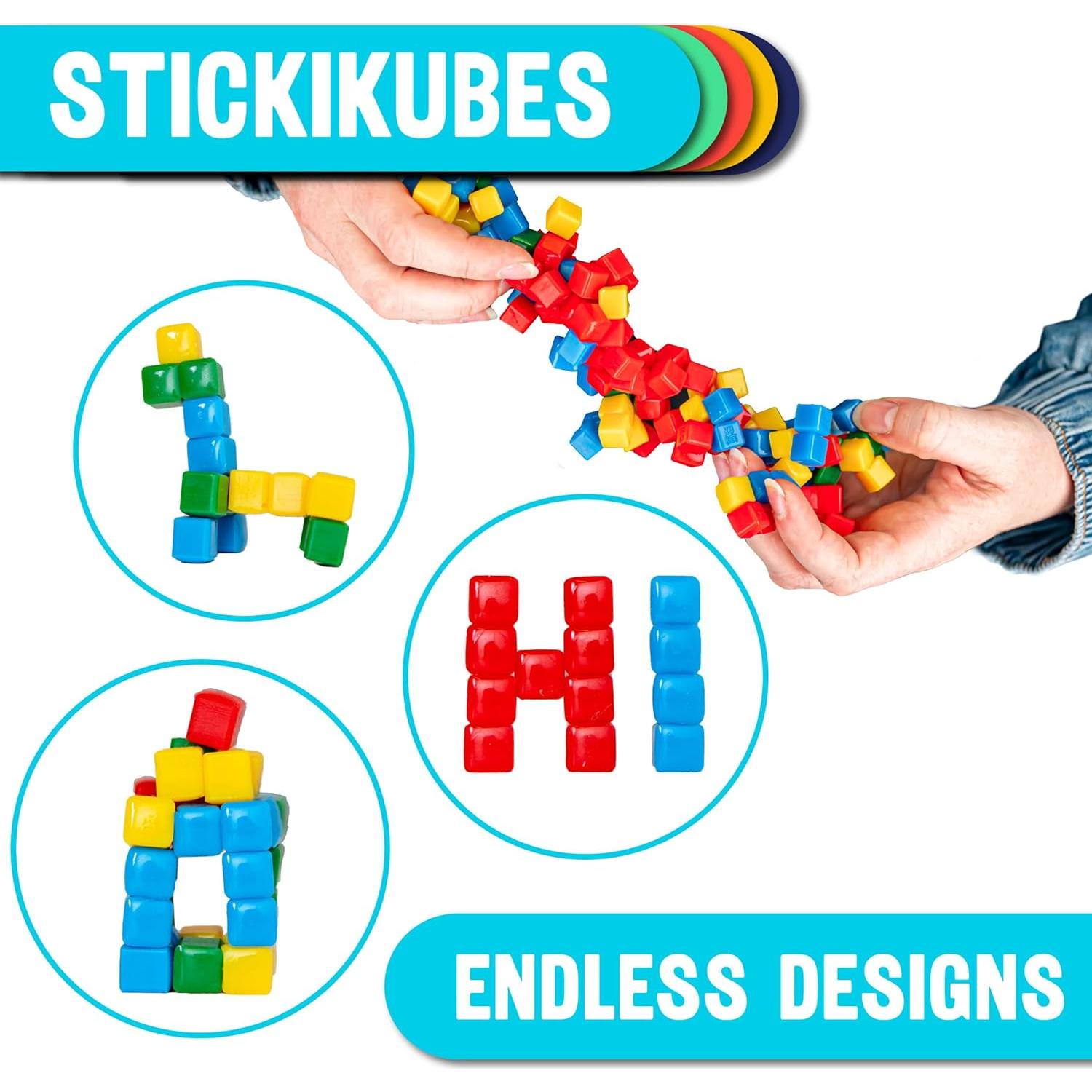 KOMARC GAMES StickiKubes 125 Cubos Apilables Arcoíris