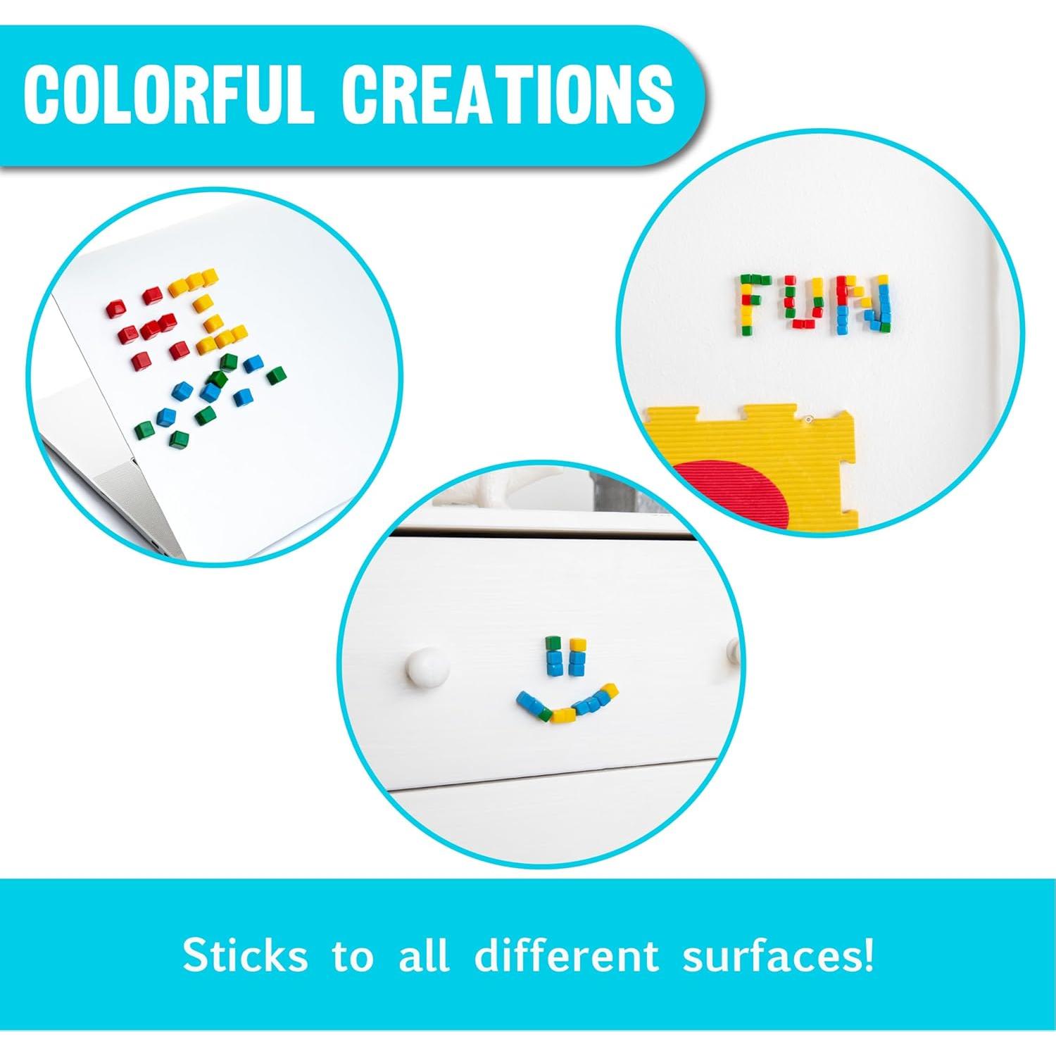 KOMARC GAMES StickiKubes 125 Cubos Apilables Arcoíris