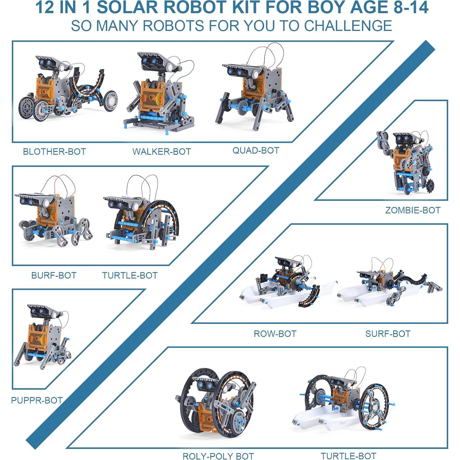 Kit Robot Solar 12 en 1 XINNENGYUAN para Niños 8-14 Años
