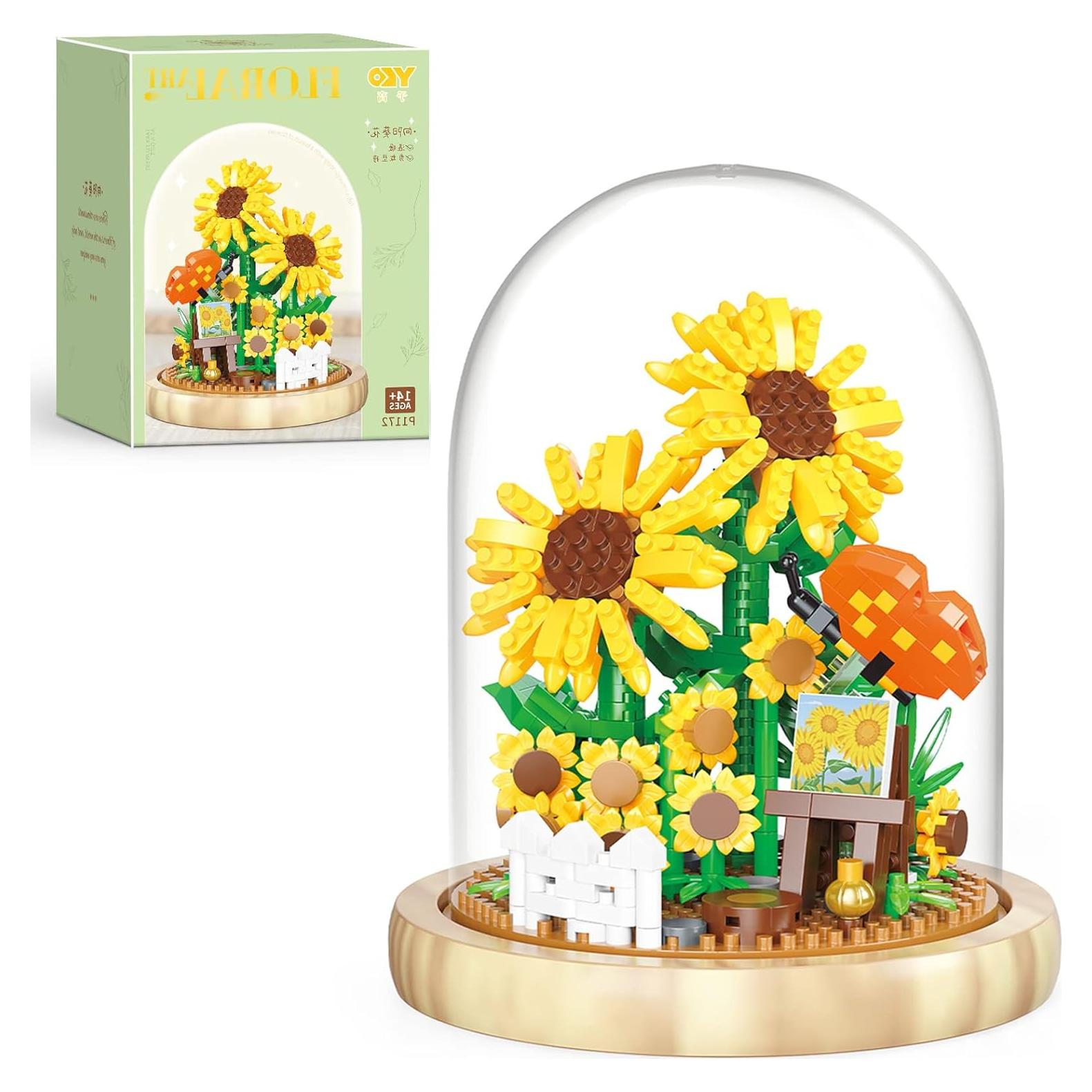 Ramo de Girasol QARULUS Mini Bloques de Construcción 11x11x14cm