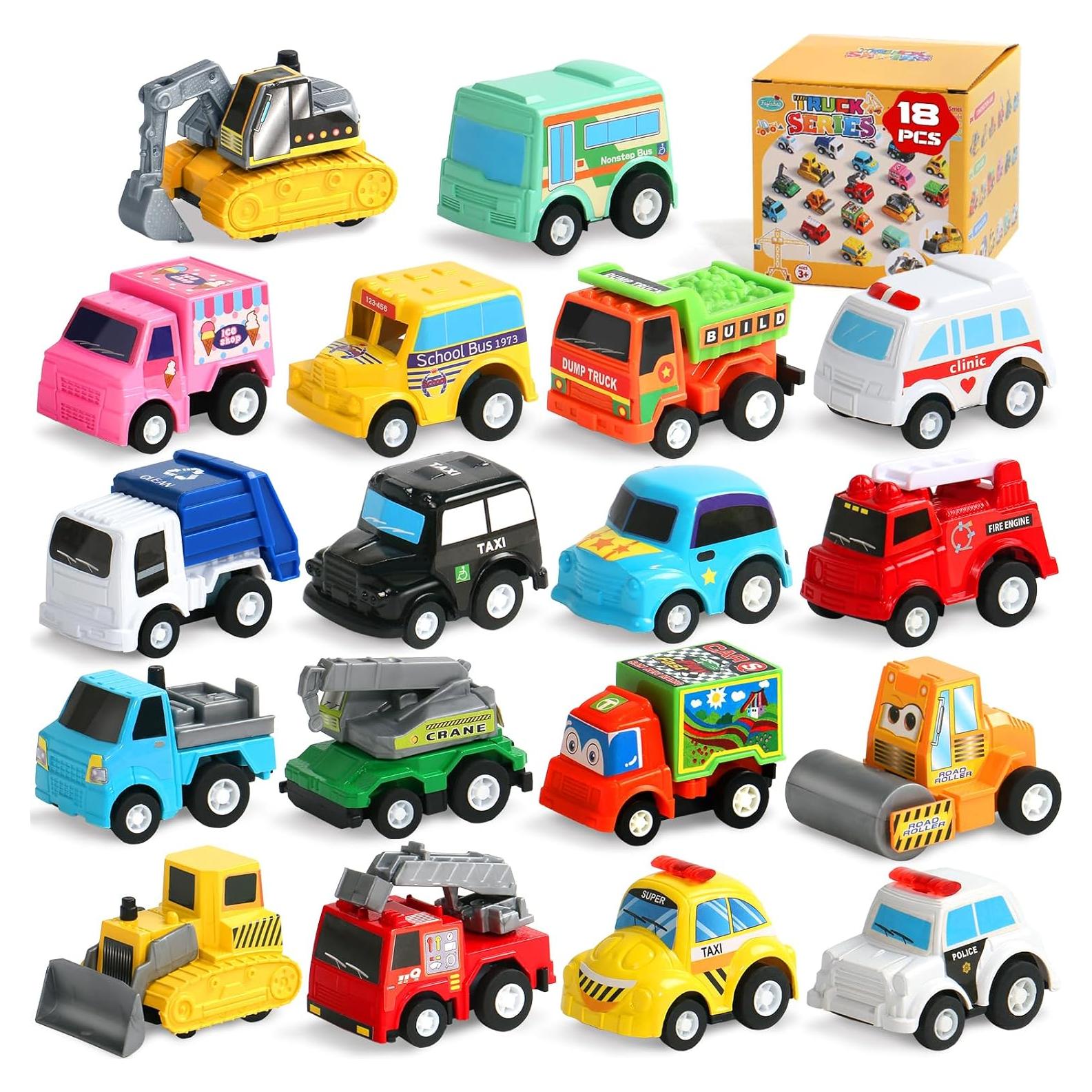 Fajiabao 18 Piezas Coches de Juguete para Niños 2-6 Años