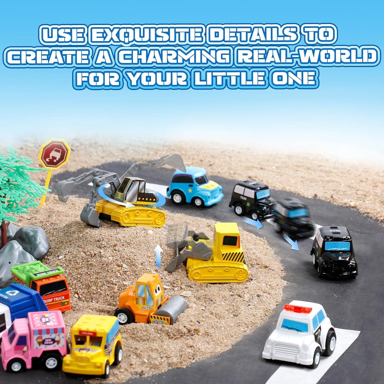 Fajiabao 18 Piezas Coches de Juguete para Niños 2-6 Años