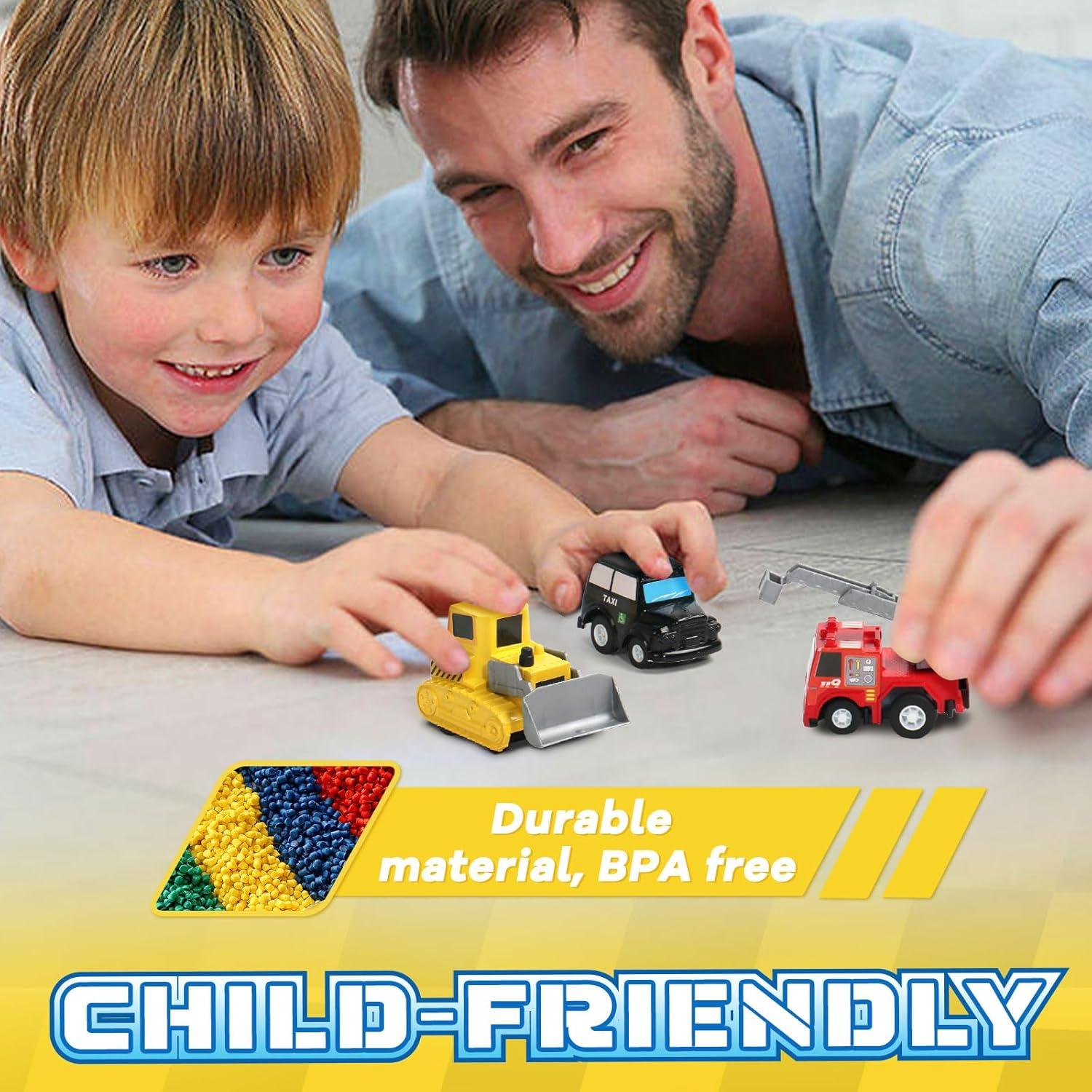 Fajiabao 18 Piezas Coches de Juguete para Niños 2-6 Años