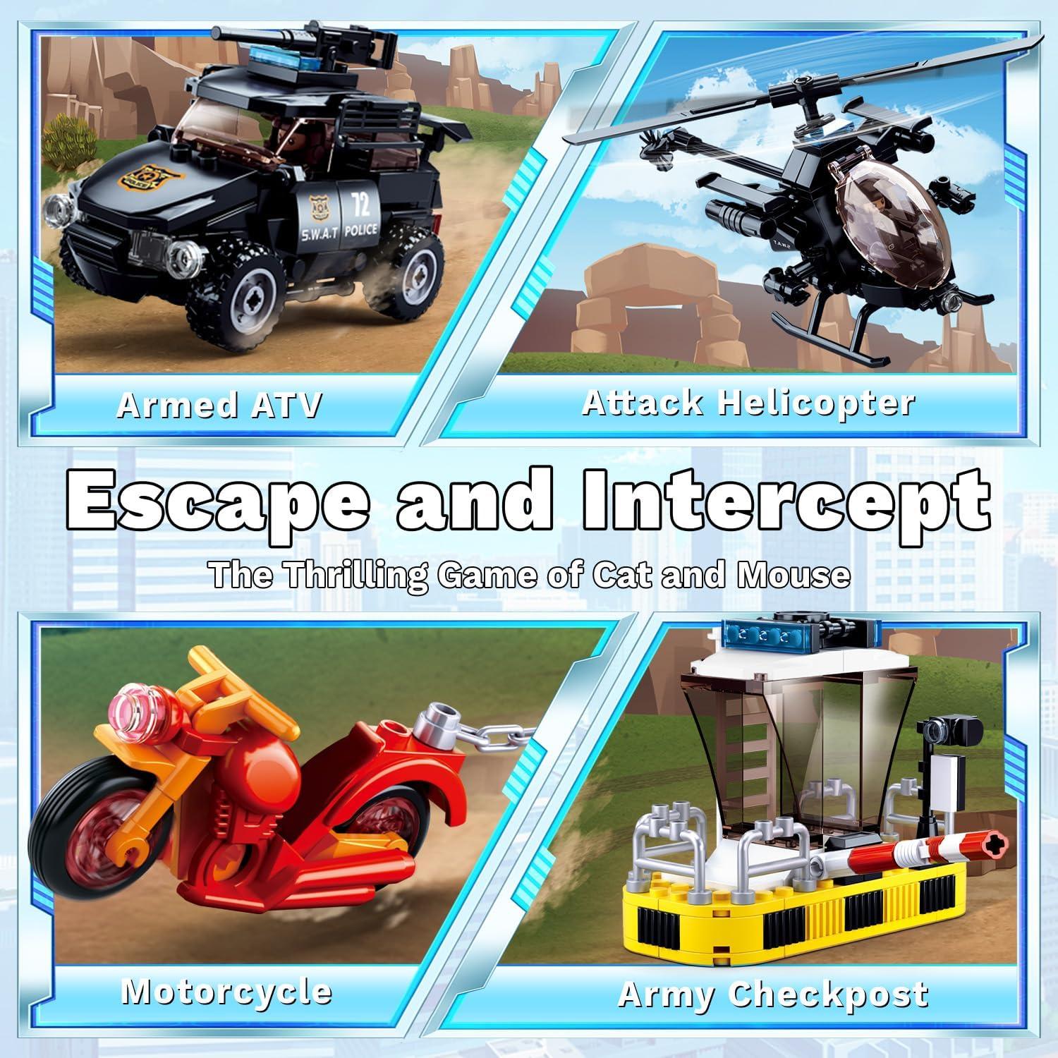 Conjunto de Edificio de Persecución Policial Sluban 373 PCS