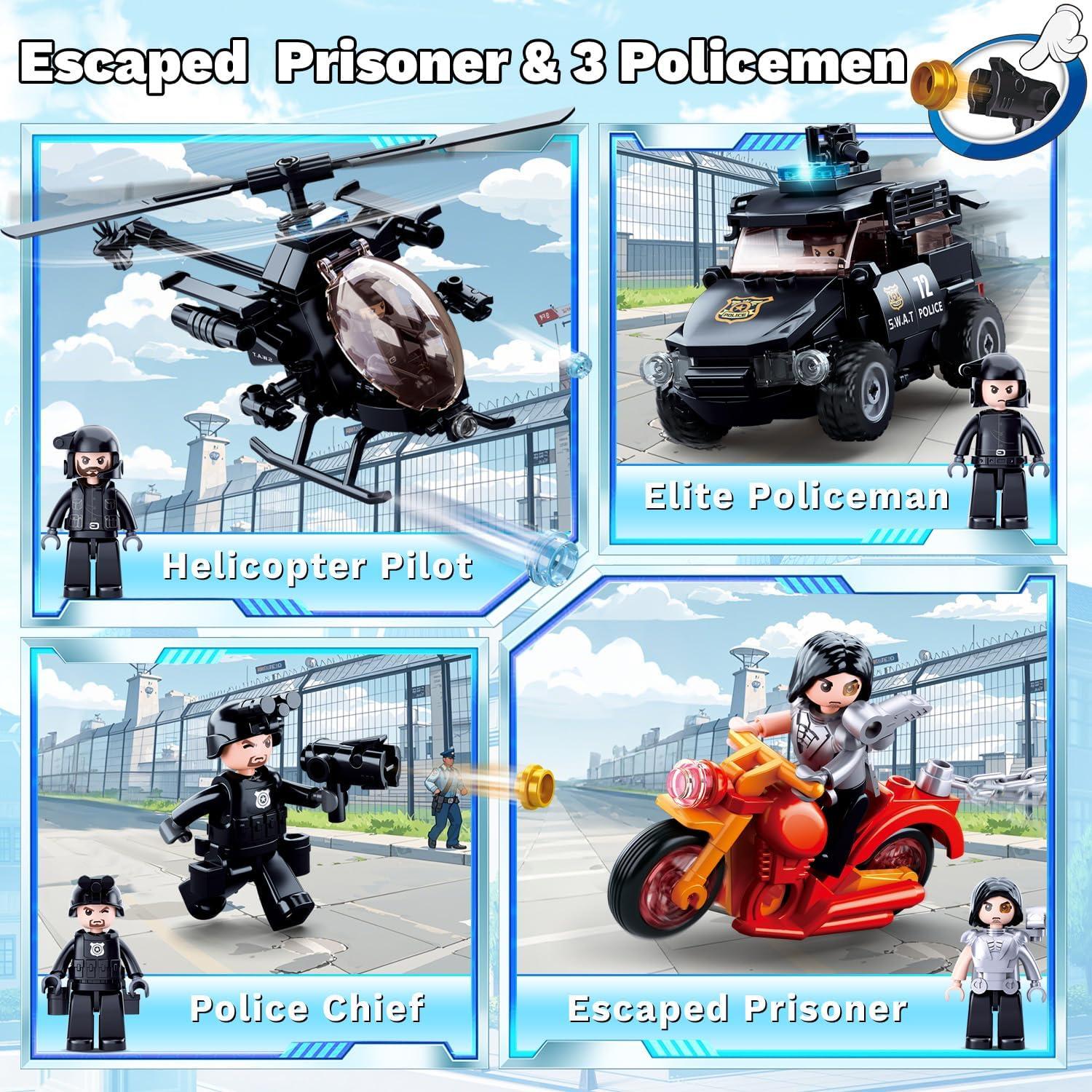 Conjunto de Edificio de Persecución Policial Sluban 373 PCS