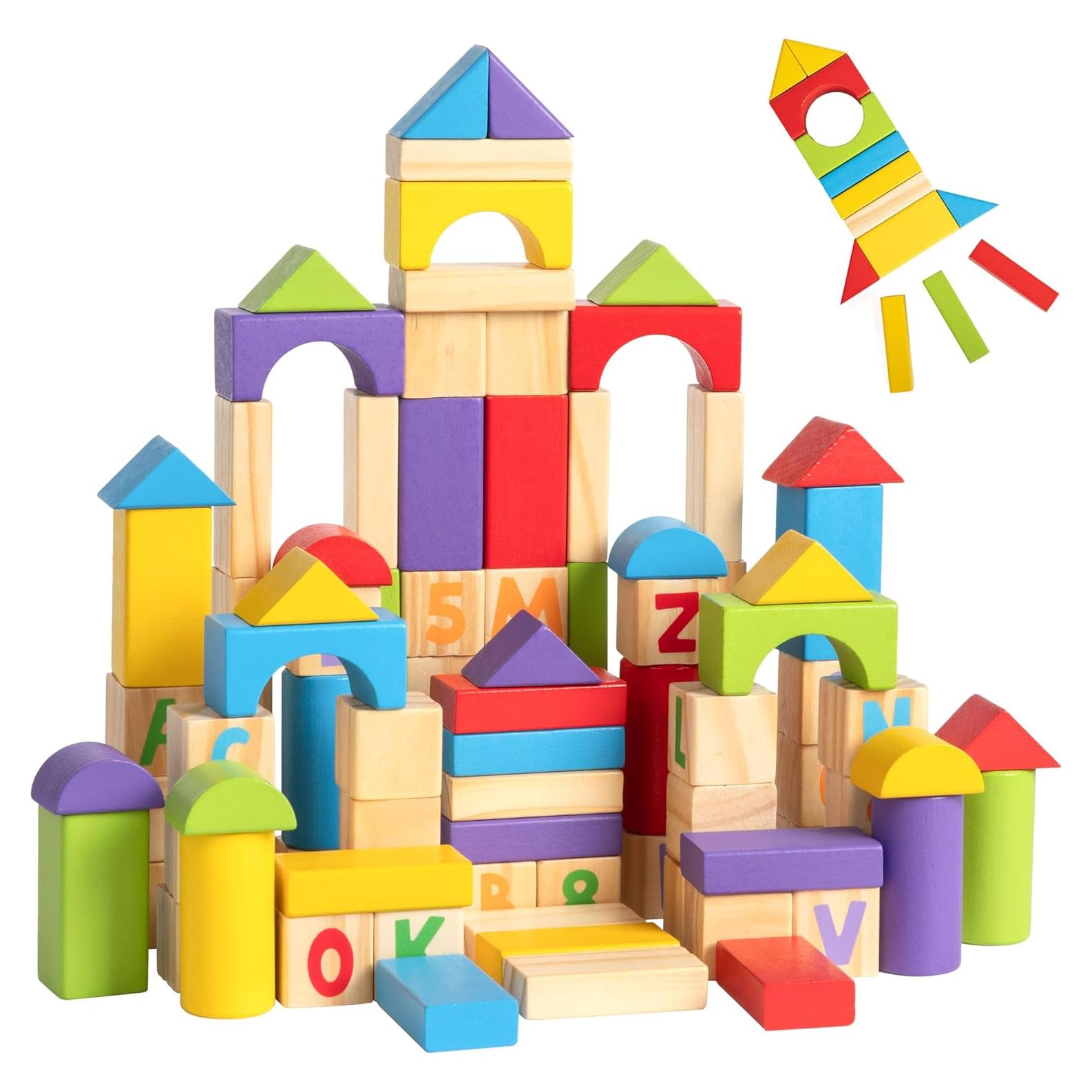 Conjunto de Bloques de Madera SmileBloomi - 100 Piezas