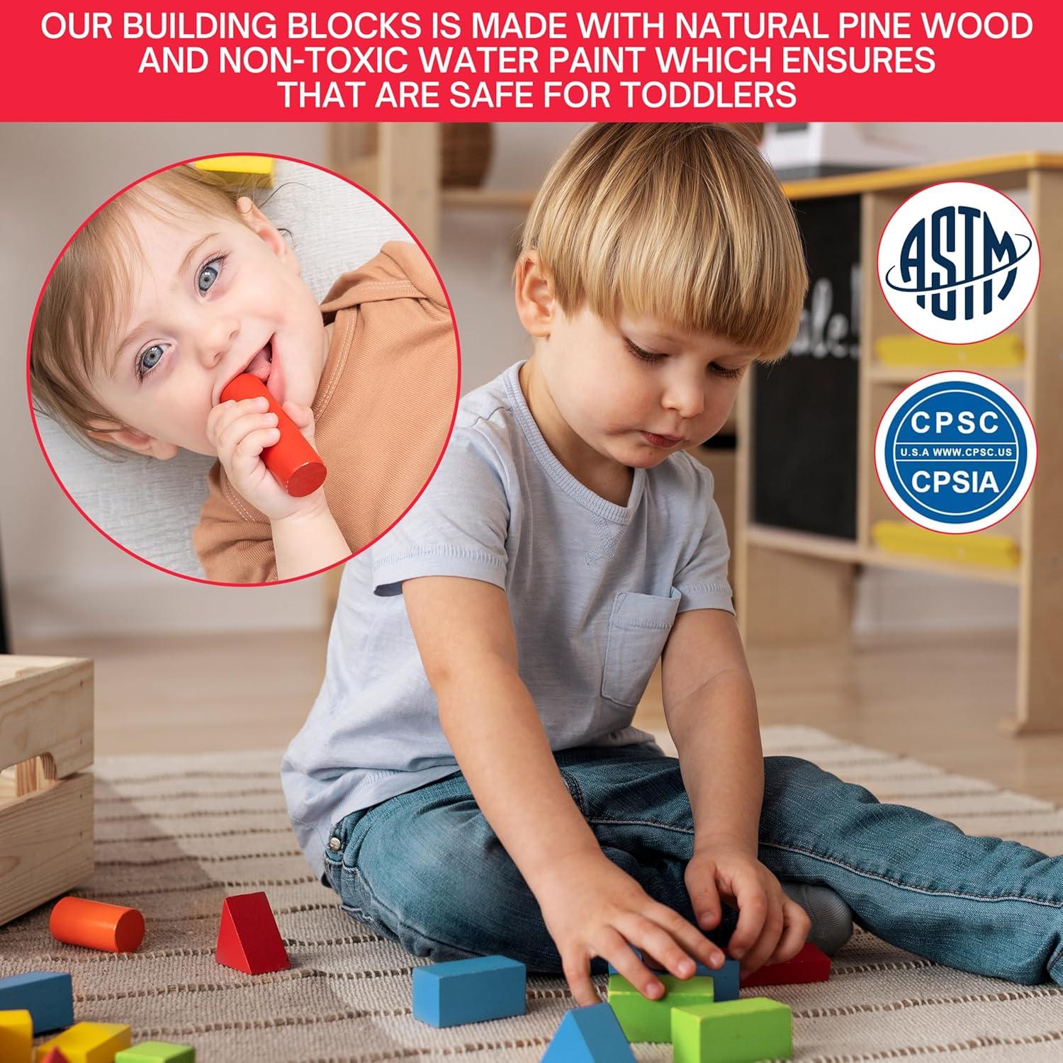 Conjunto de Bloques de Madera SmileBloomi - 100 Piezas