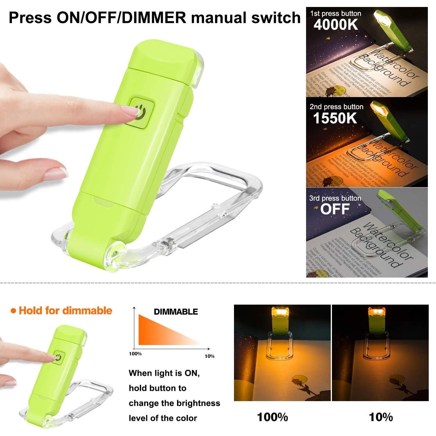 Luz de Lectura Recargable LUXSWAY Verde para Niños LED