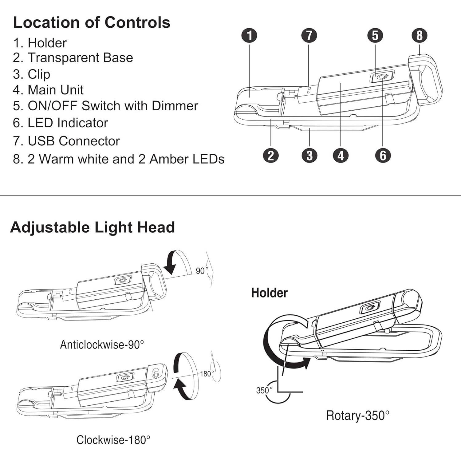 Luz de Lectura Recargable LUXSWAY Verde para Niños LED