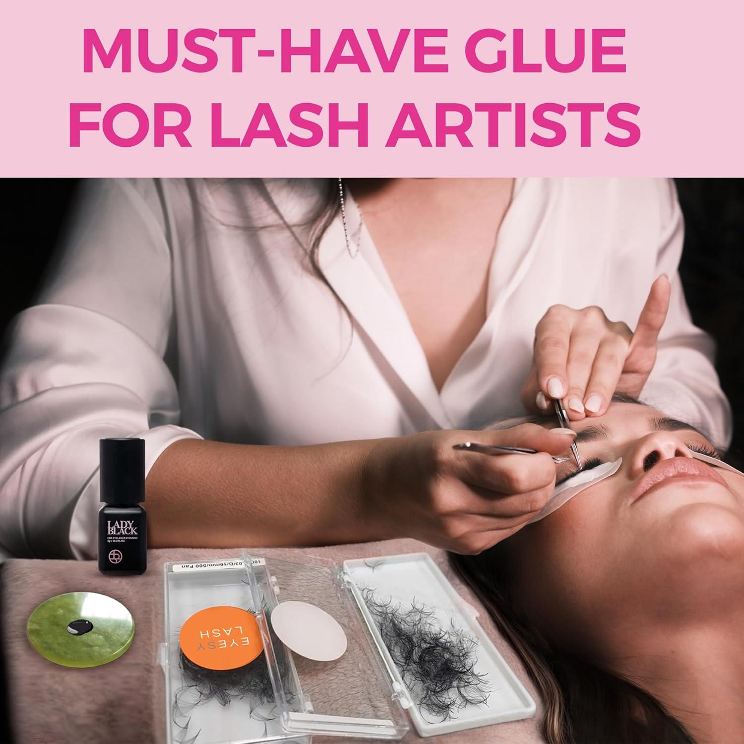 Pegamento para Extensiones de Pestañas Lady Black 5ml - Secado 3-4s