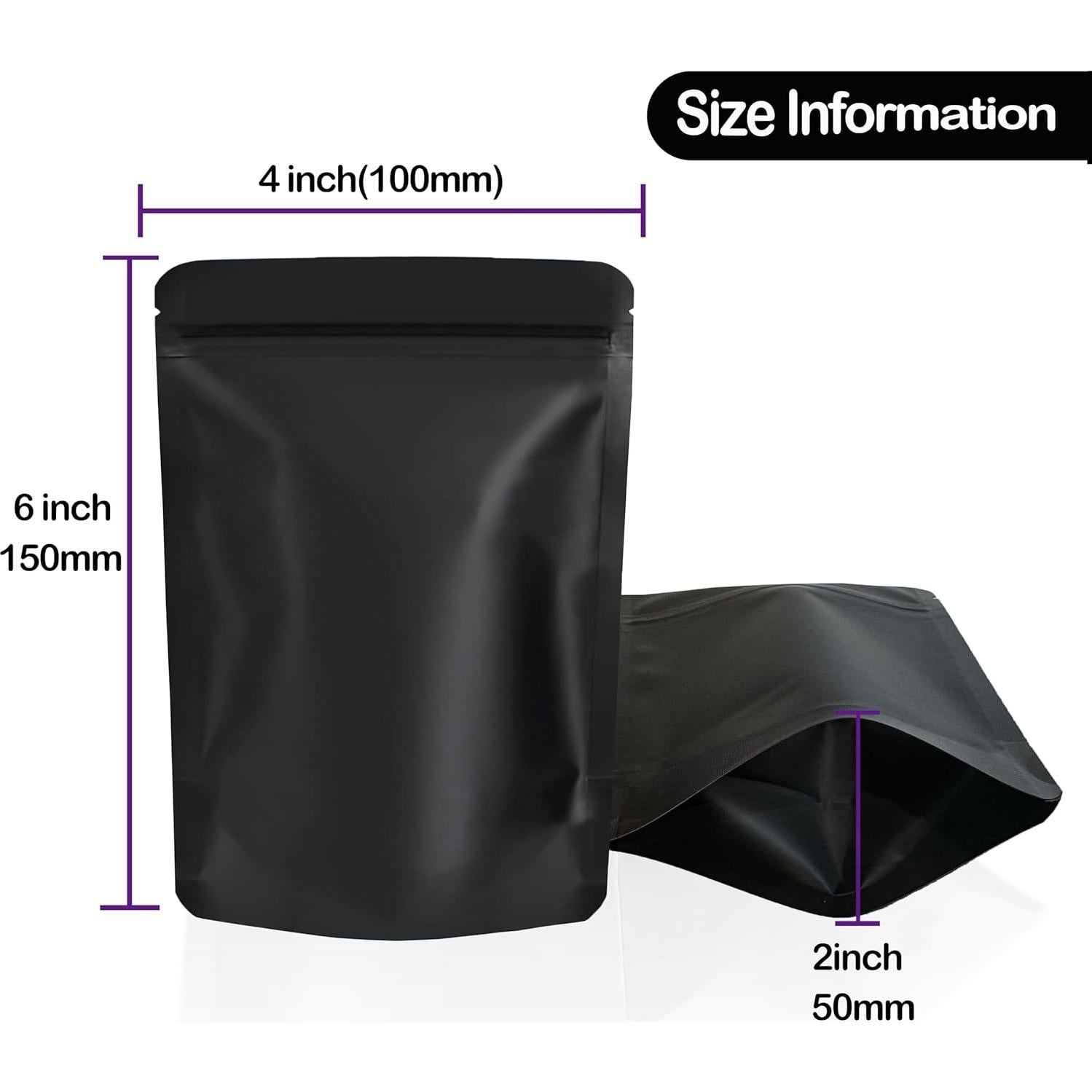 Paquete de 100 Bolsas Mylar YINGZON 10x15 cm A Prueba de Olores