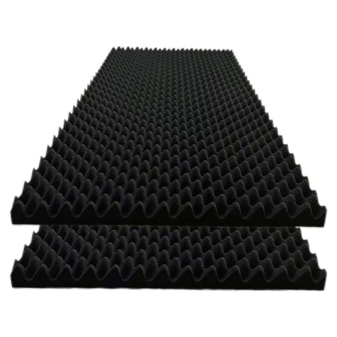 Paquete de 2 Paneles Acústicos de Espuma de Huevo 121.9x61x5cm Negro