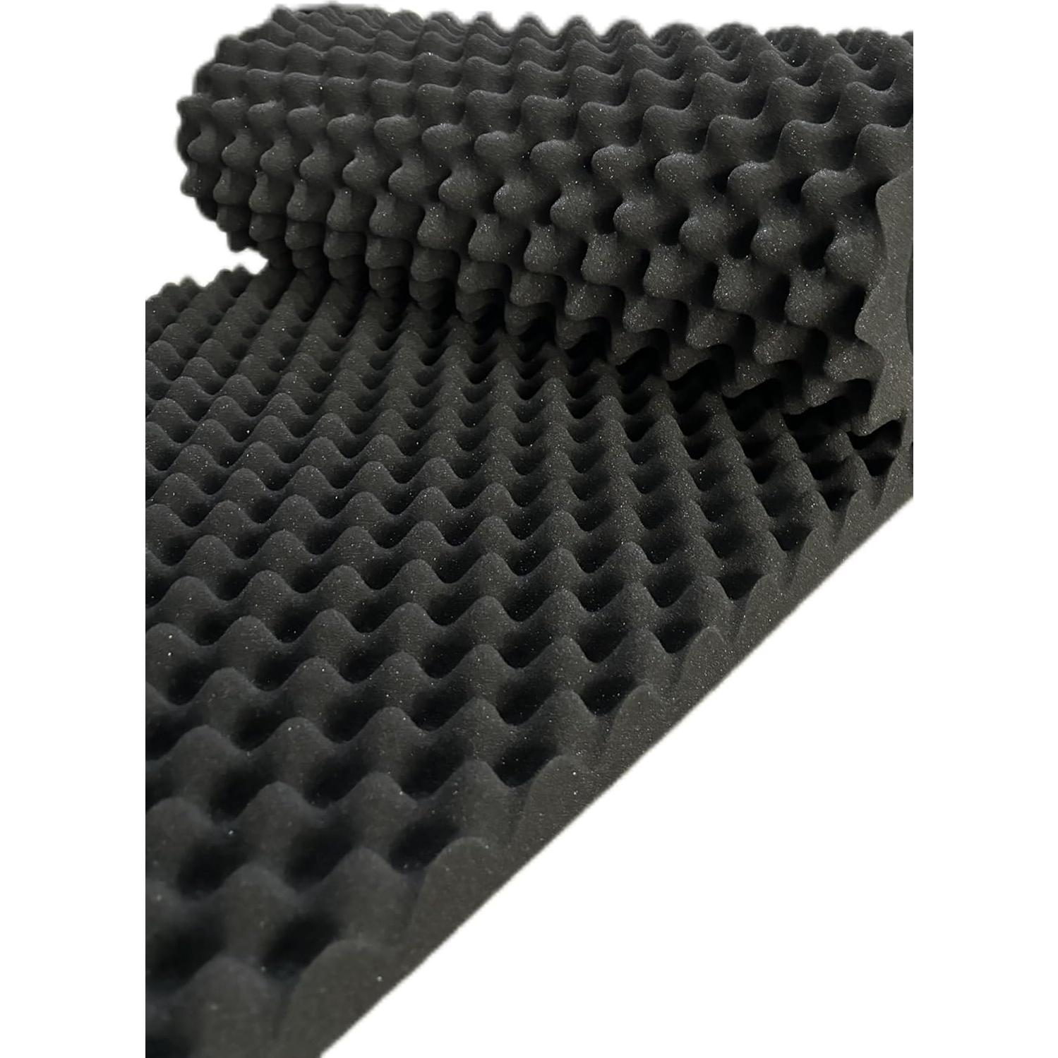 Paquete de 2 Paneles Acústicos de Espuma de Huevo 121.9x61x5cm Negro