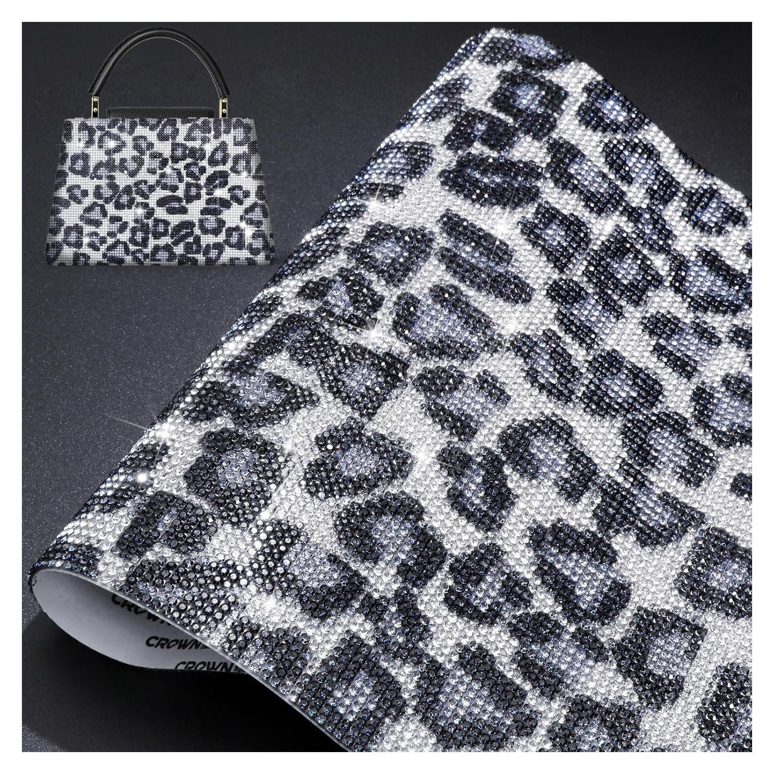 Hoja de Strass Adhesivos Brillantes FULZTEY 24x20 cm Leopardo