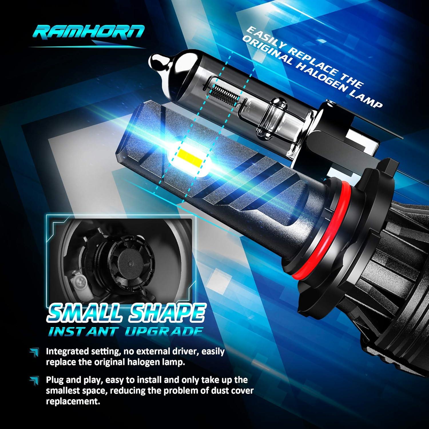 Bombillas de Niebla RAMHORN 9005 - Paquete de 2, 6500K