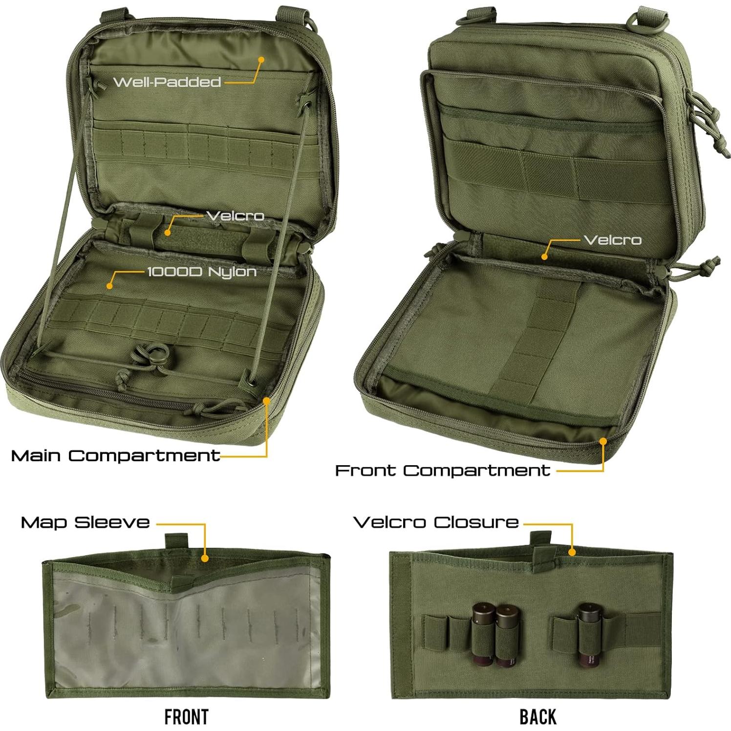 Bolsa Táctica Molle WYNEX Verde Militar 24.13x19.05 cm
