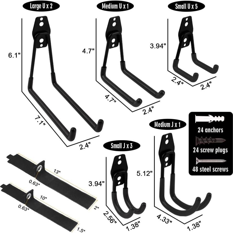 Ganchos de Garaje Remiawy 14 Piezas Alta Resistencia 35kg