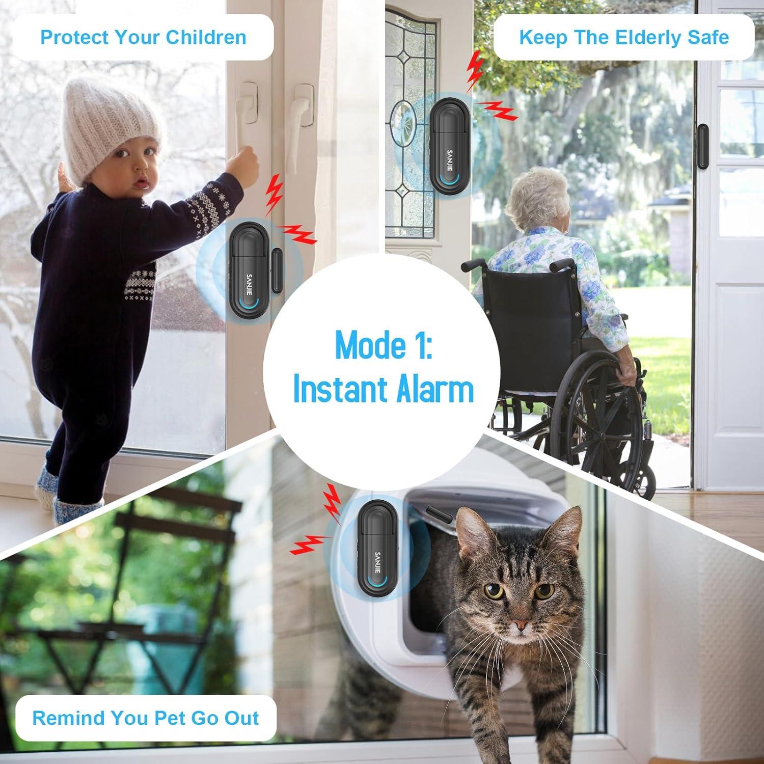 Alarma de Puerta Inalámbrica SanJie con Control Remoto y 120 dB