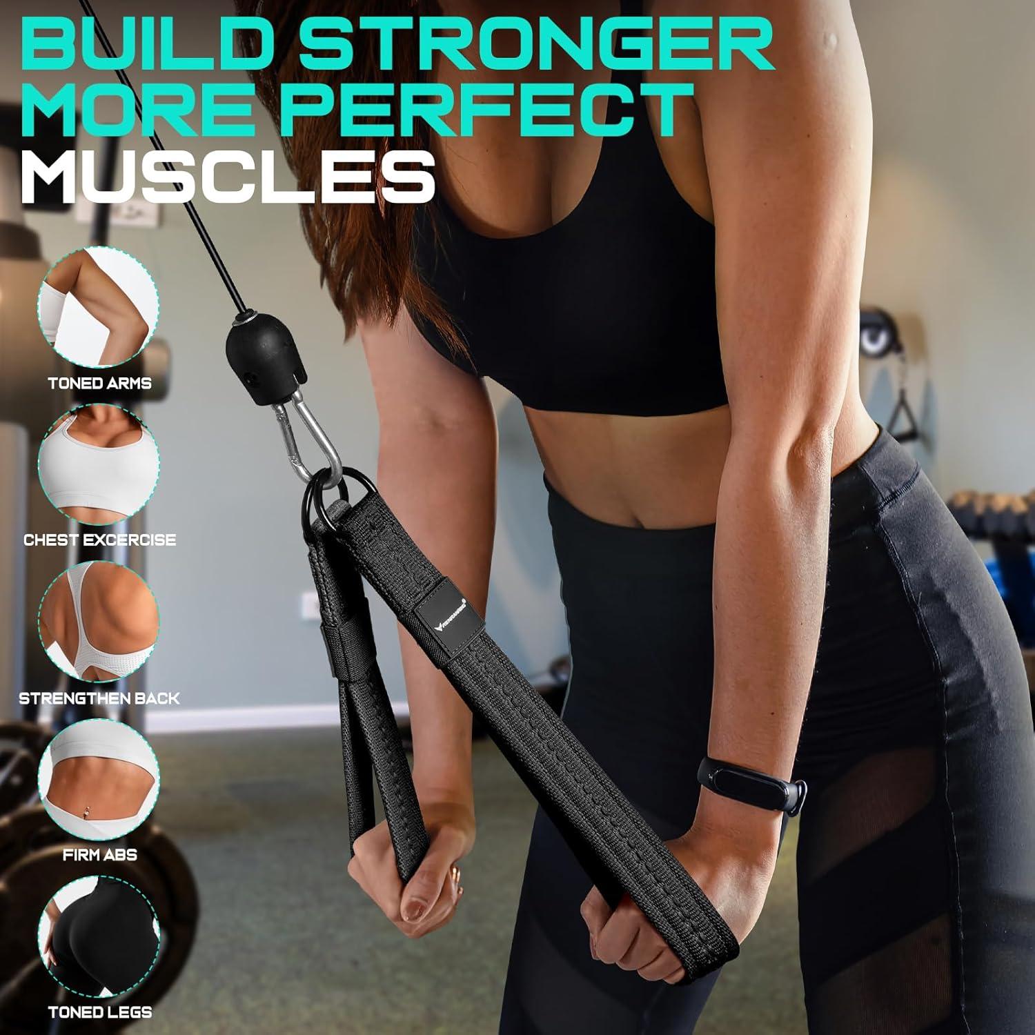 Mango de Cable para Tríceps RENRANRING 33cm Negro