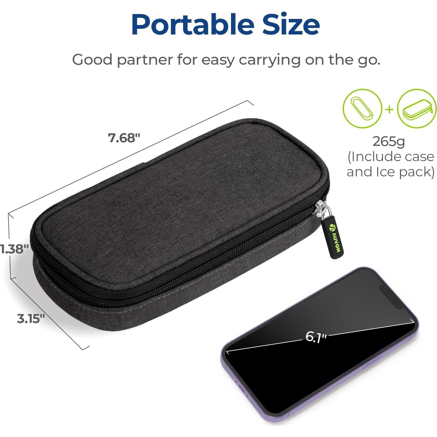 Estuche de Viaje AUVON para Insulina con 2 Paquetes de Hielo