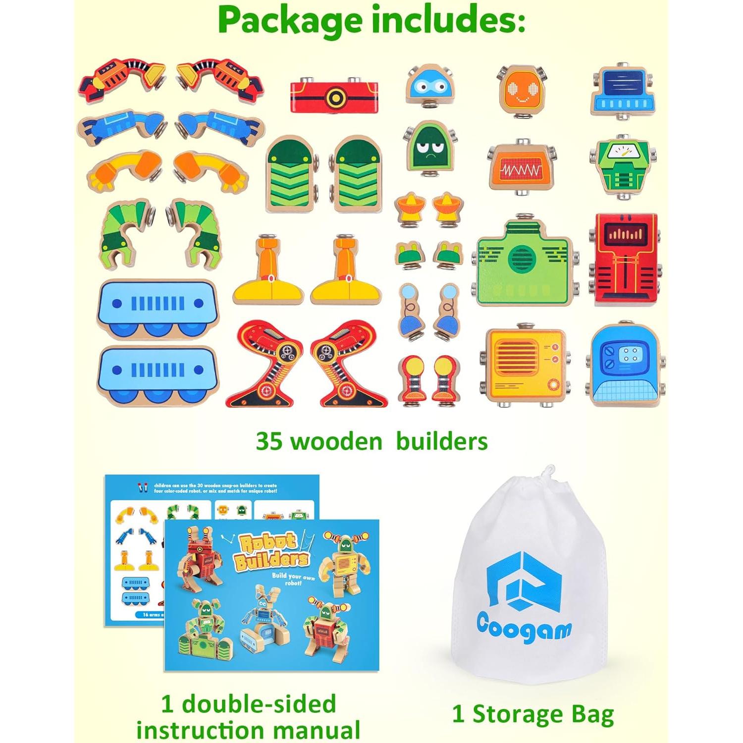 Bloques de Construcción de Robots Coogam para Niños 3-5 Años