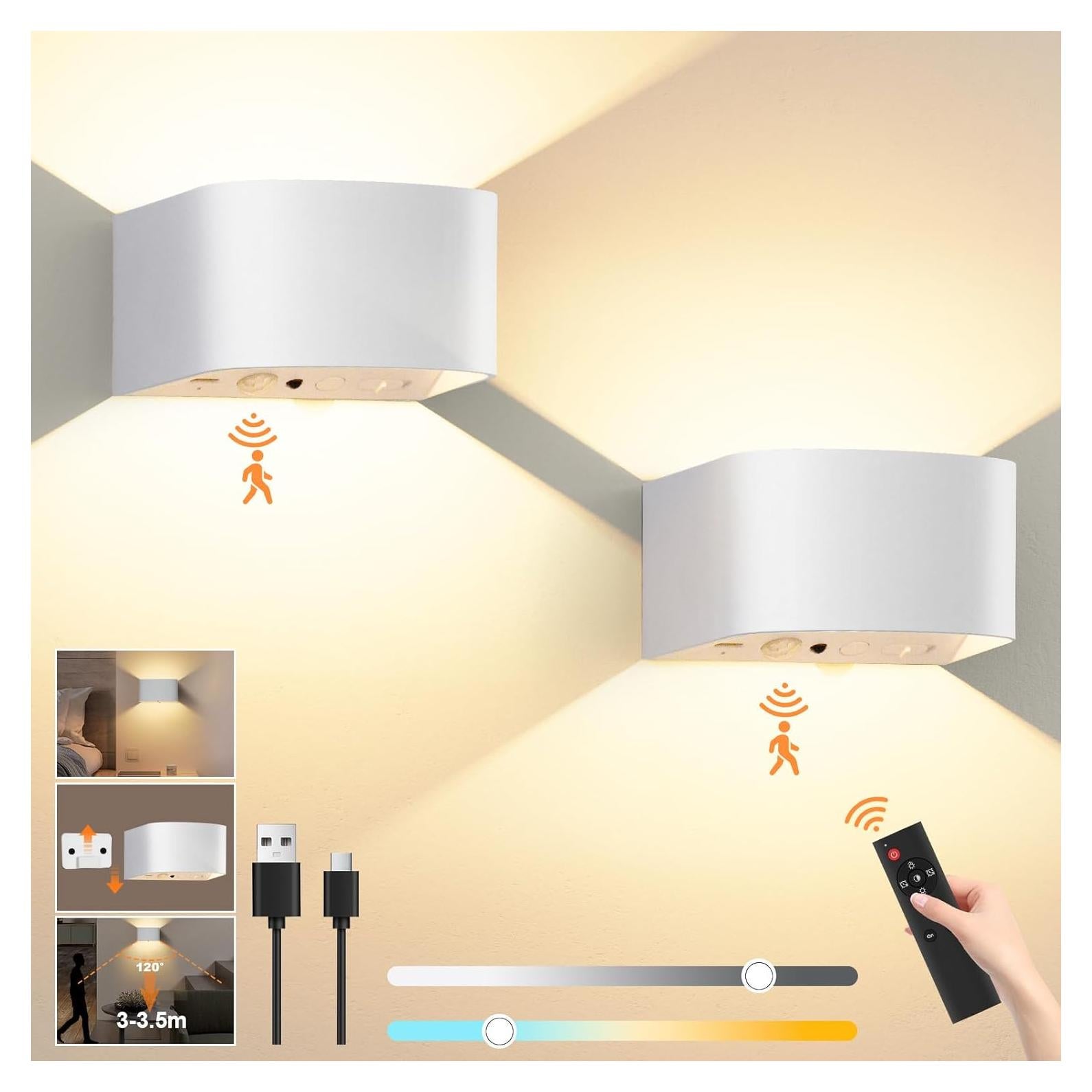 Luz de Pared Audor con Sensor de Movimiento y Control Remoto