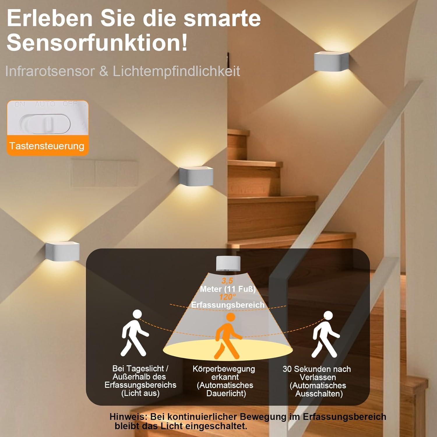 Luz de Pared Audor con Sensor de Movimiento y Control Remoto