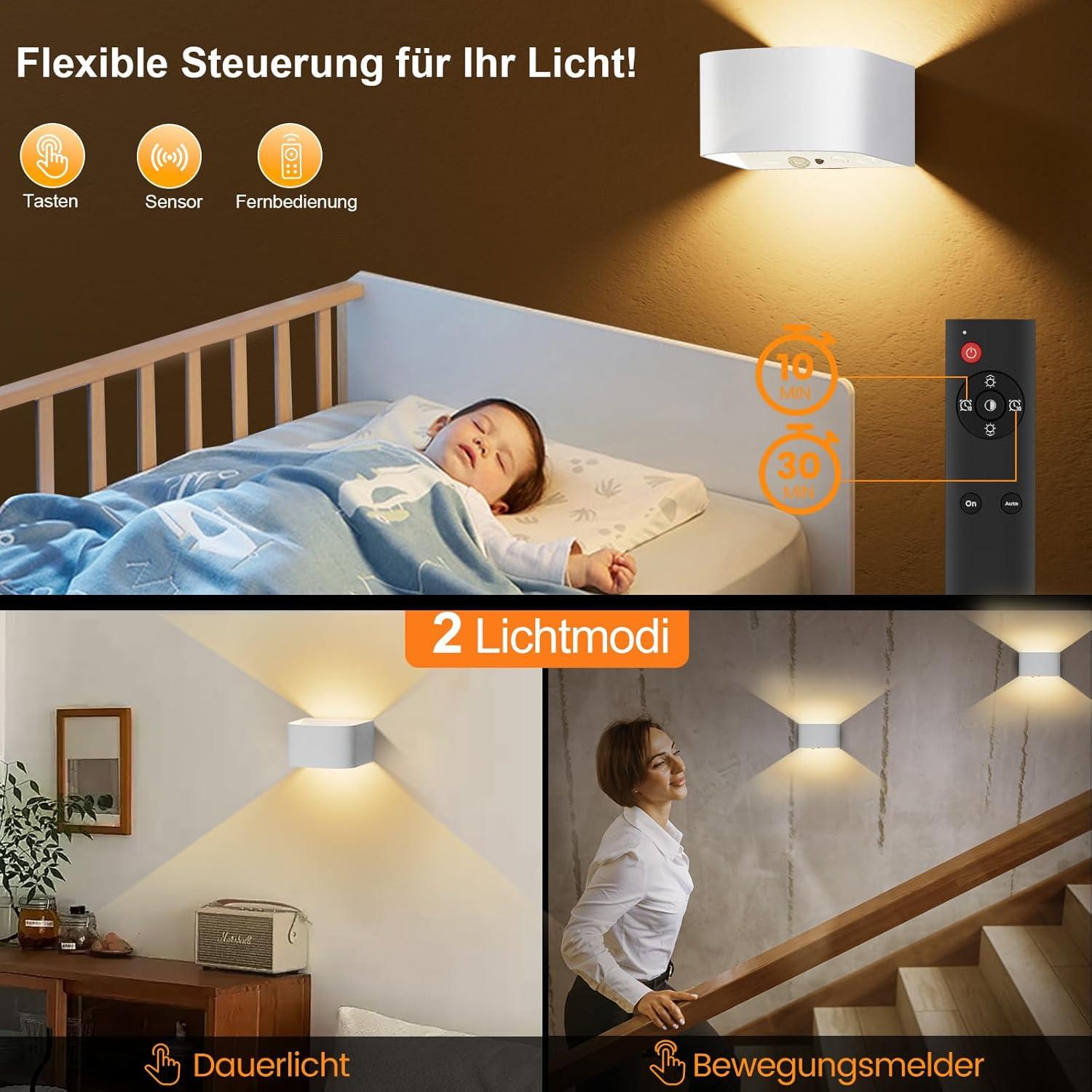 Luz de Pared Audor con Sensor de Movimiento y Control Remoto