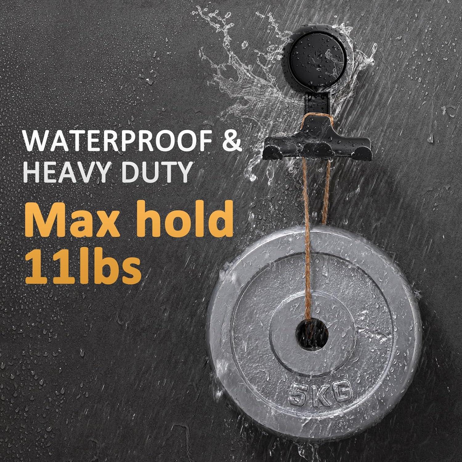 Soporte de Afeitar LEVERLOC con Ventosa Negra - 2 Ganchos