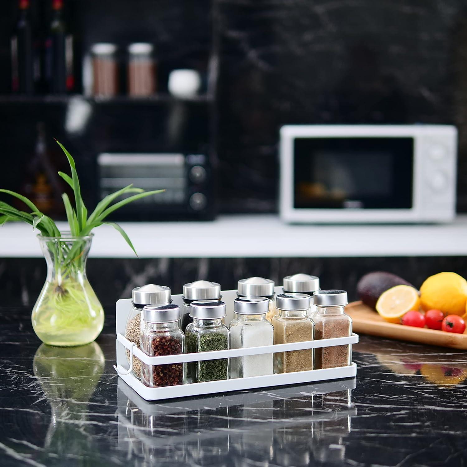Estante Magnético para Especias VOYUTHY Blanco con 4 Ganchos