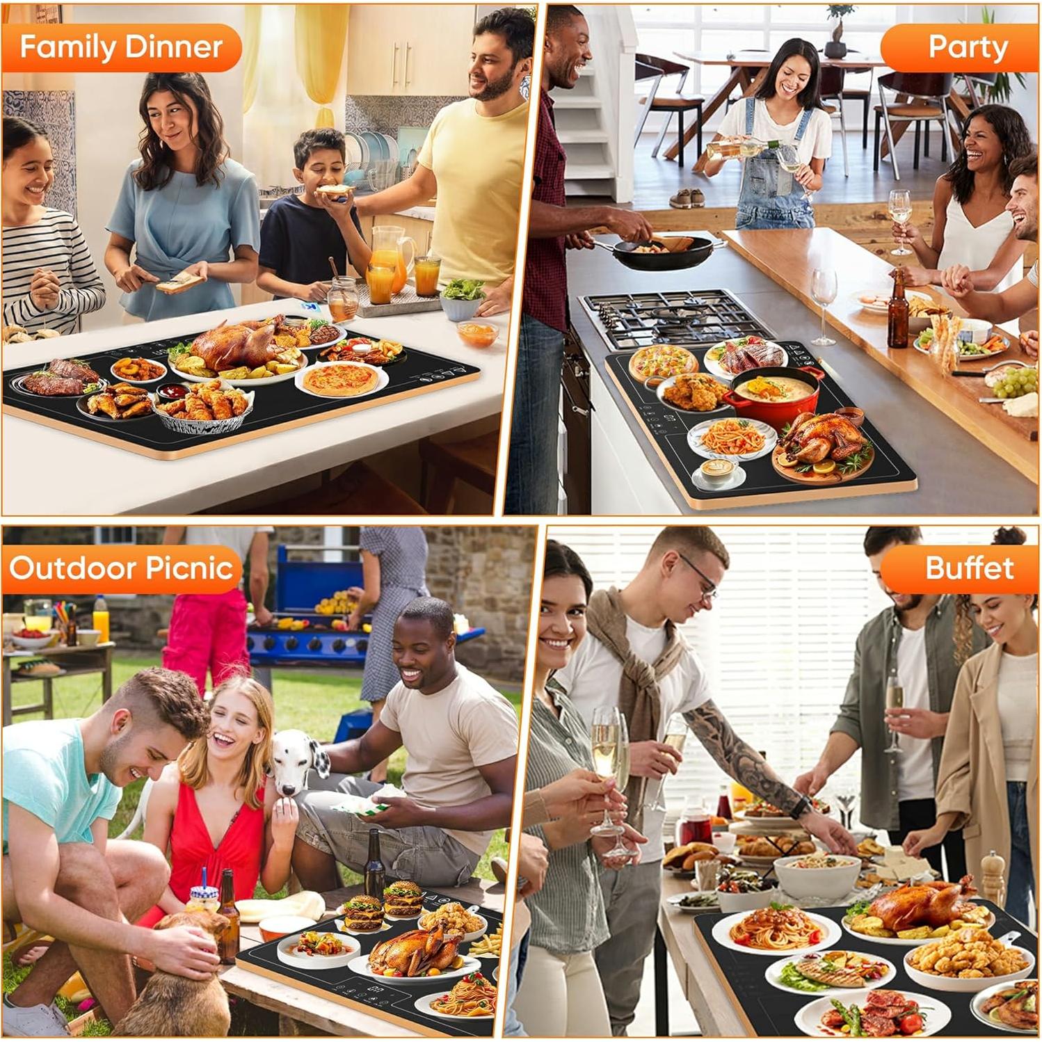 Bandeja Calentadora Eléctrica PIBEIBUK 81.3x48.3cm 450W