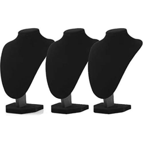Soporte de Collar de Terciopelo Comelyjewel 3 Piezas 22cm Negro