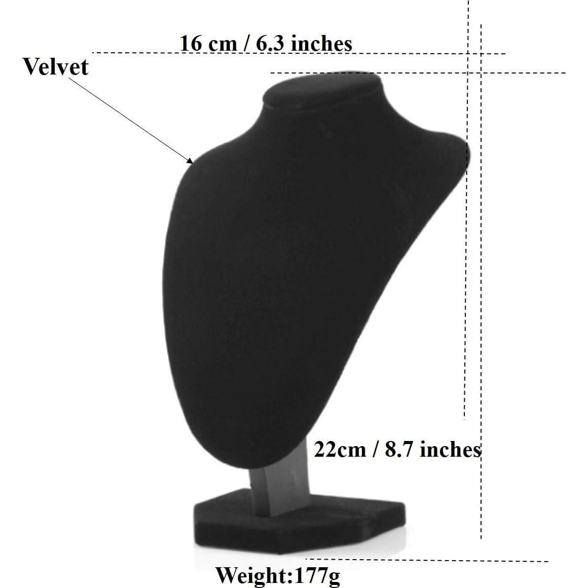 Soporte de Collar de Terciopelo Comelyjewel 3 Piezas 22cm Negro