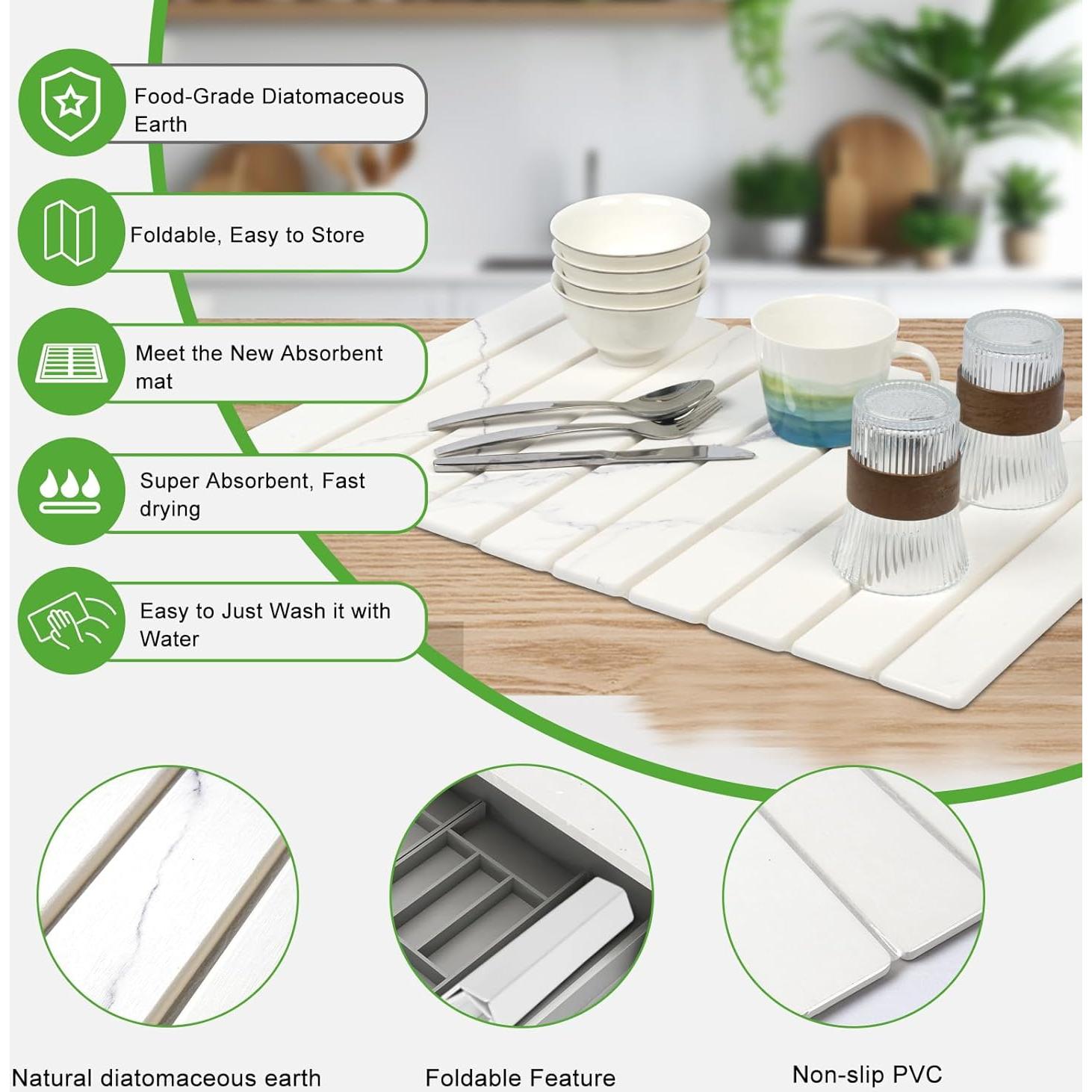 Alfombrilla de Secado de Piedra Diatomácea EKRHORBY 61x41cm