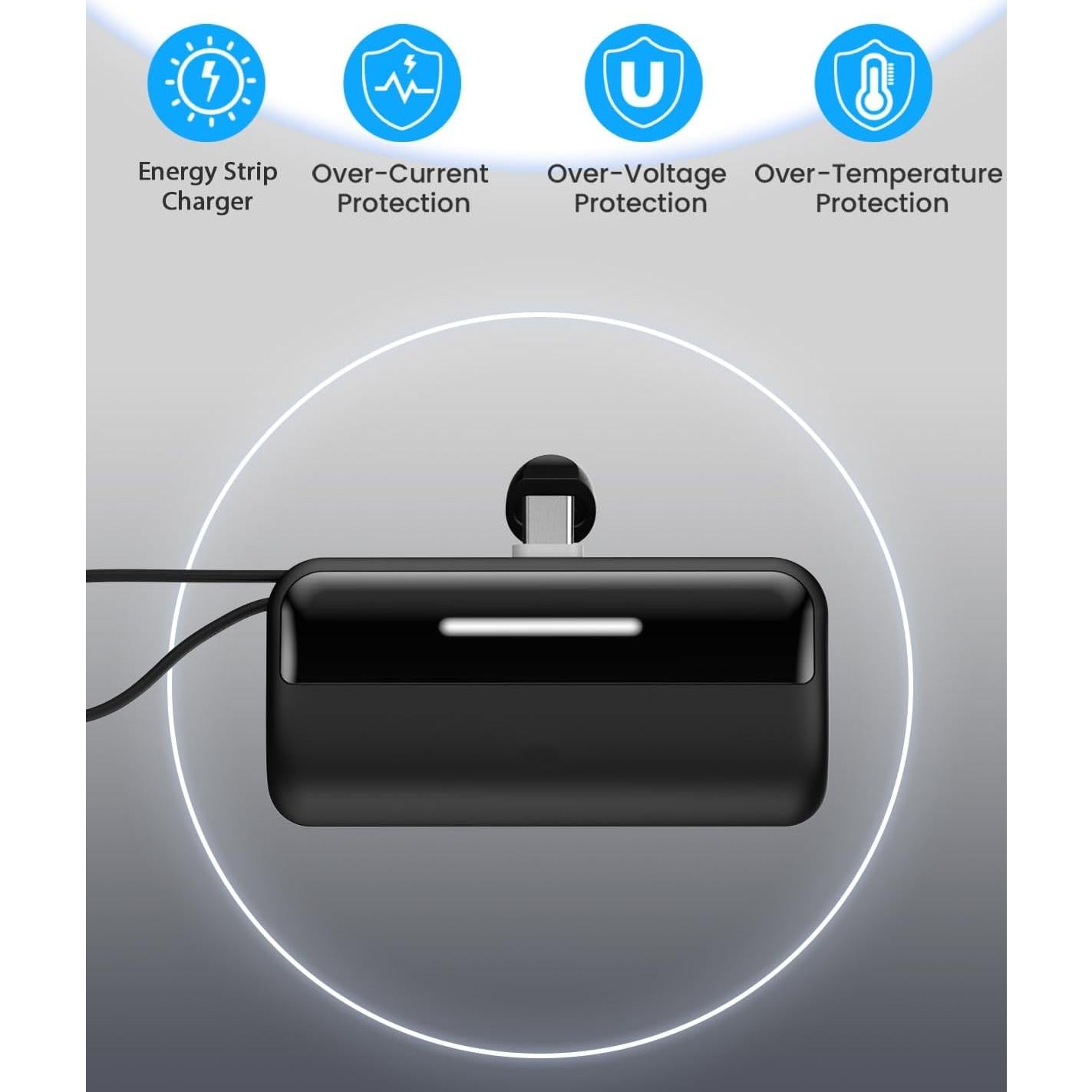 Banco de Carga Portátil 5500mAh Foshan con Cables y Soporte