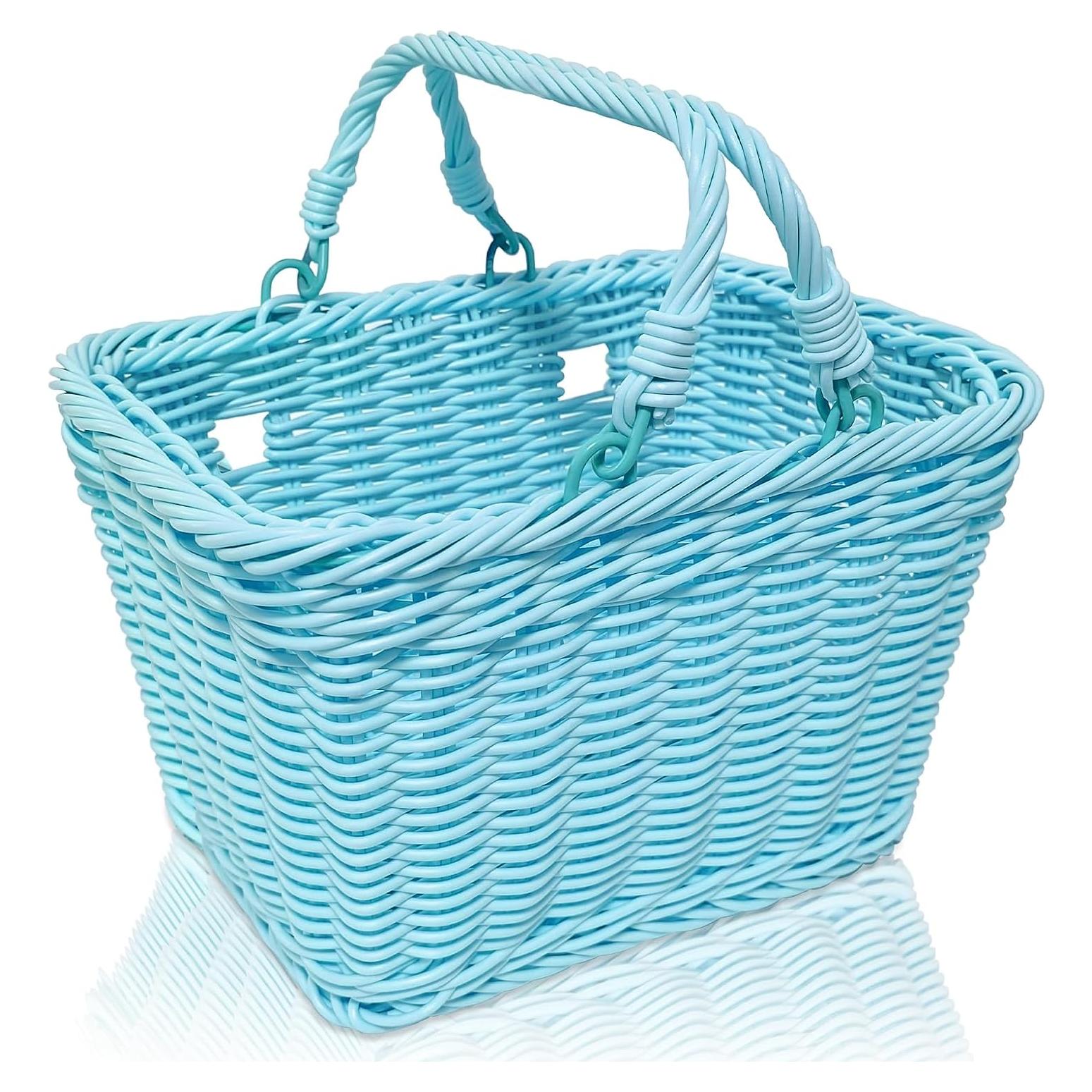 Cesta de Picnic Aikolesa Azul de Mimbre Sintético 21.1x15.9 cm