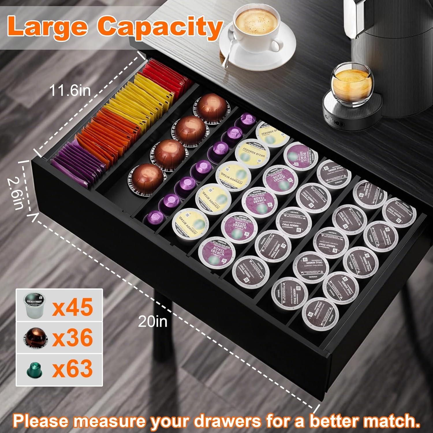 Organizador de Cajones de Bambú MinBoo - Soporte Expandible para K Cup y Té