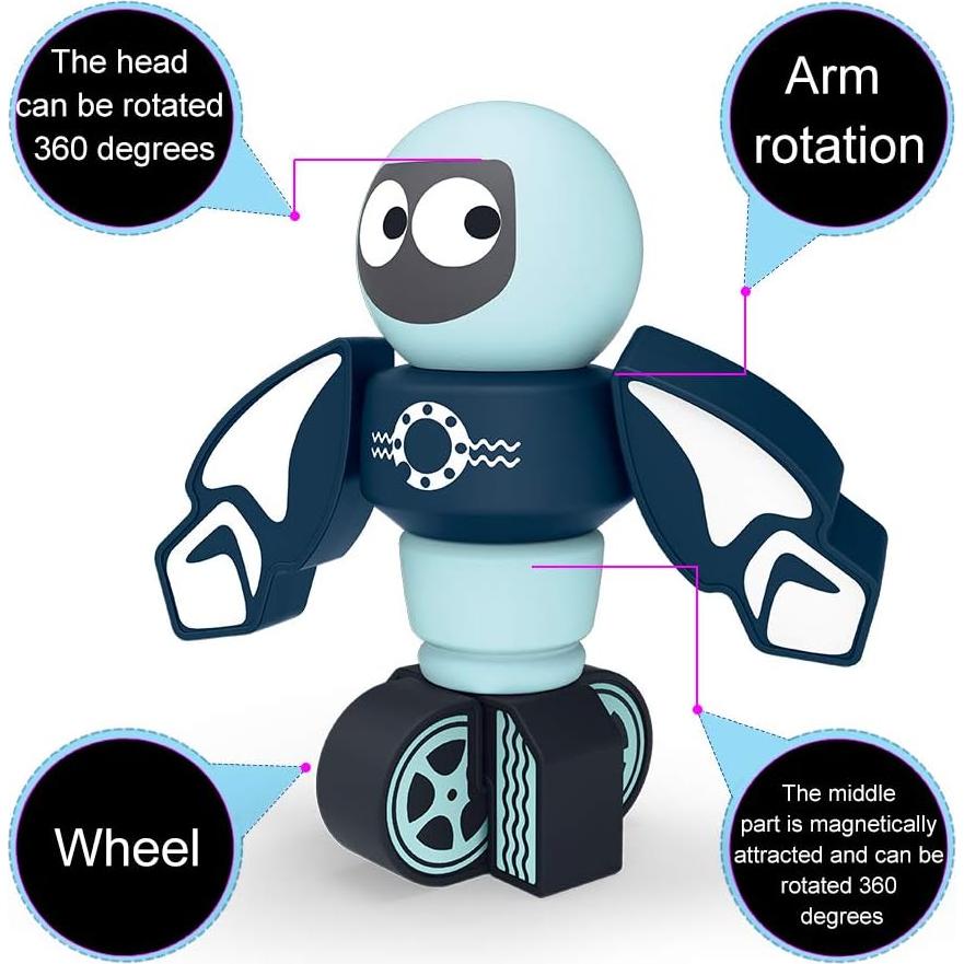 Gifts2U Set de 35 Piezas de Robots Magnéticos para Niños