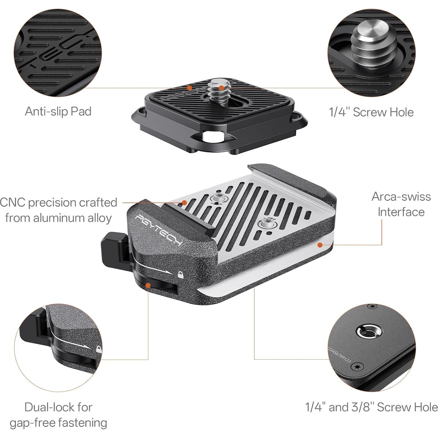 Placa de Liberación Rápida PGYTECH V2 para Cámara Arca Swiss