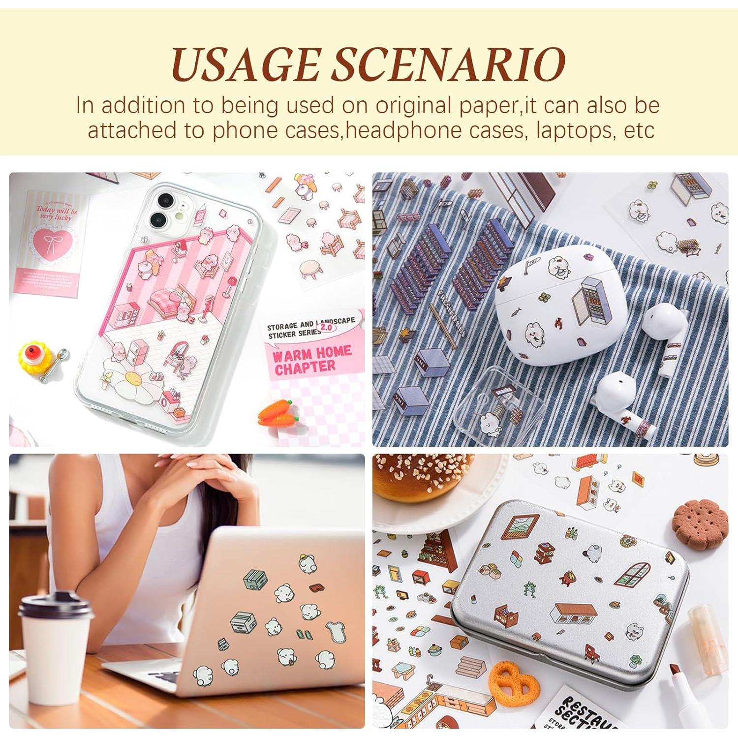 16 Pegatinas 3D DIY Bosjct para Crear Escenas Kawaii