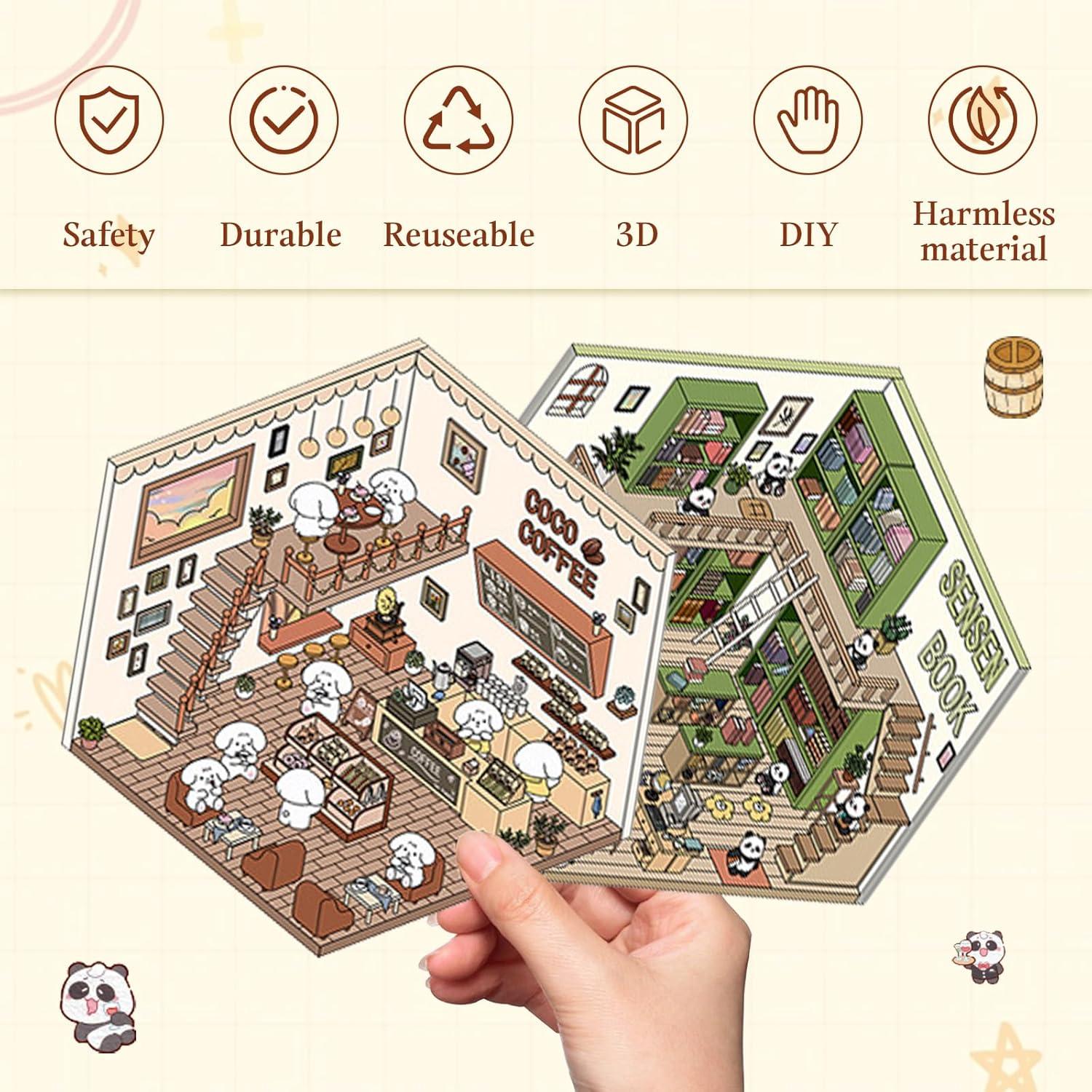 16 Pegatinas 3D DIY Bosjct para Crear Escenas Kawaii