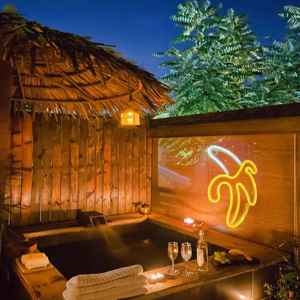 Luz Neón Plátano QiaoFei Decorativa USB Batería 22.86x19.05cm