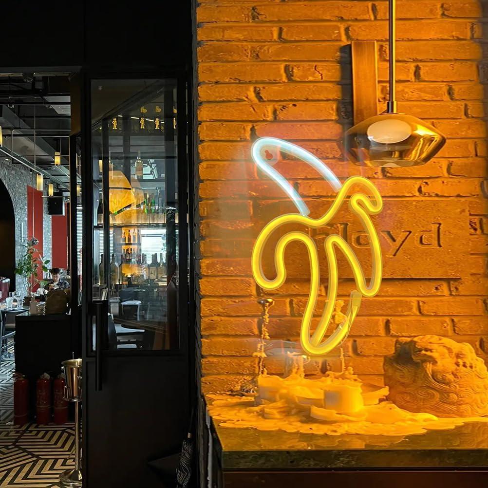 Luz Neón Plátano QiaoFei Decorativa USB Batería 22.86x19.05cm