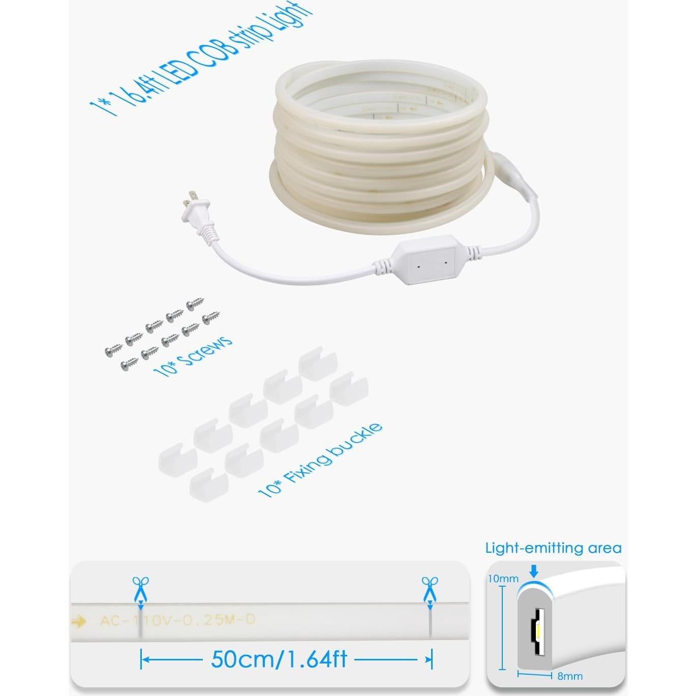 Tira de Luz LED COB 5M Shenzhen Samsion Blanco Cálido 3000K