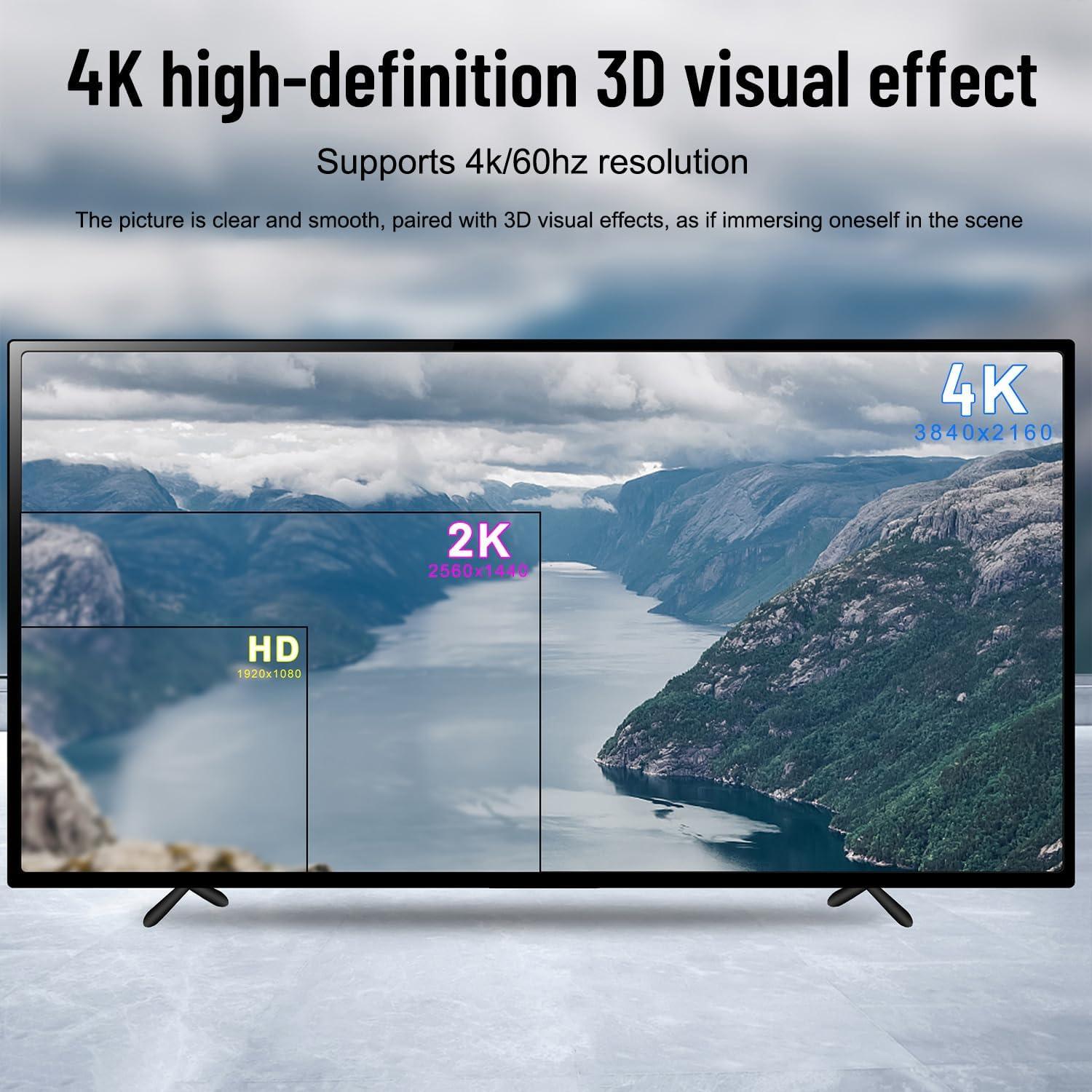 Selector HDMI Y.D.F 3 Puertos 4K@60Hz + 1 RCA Extractor Audio