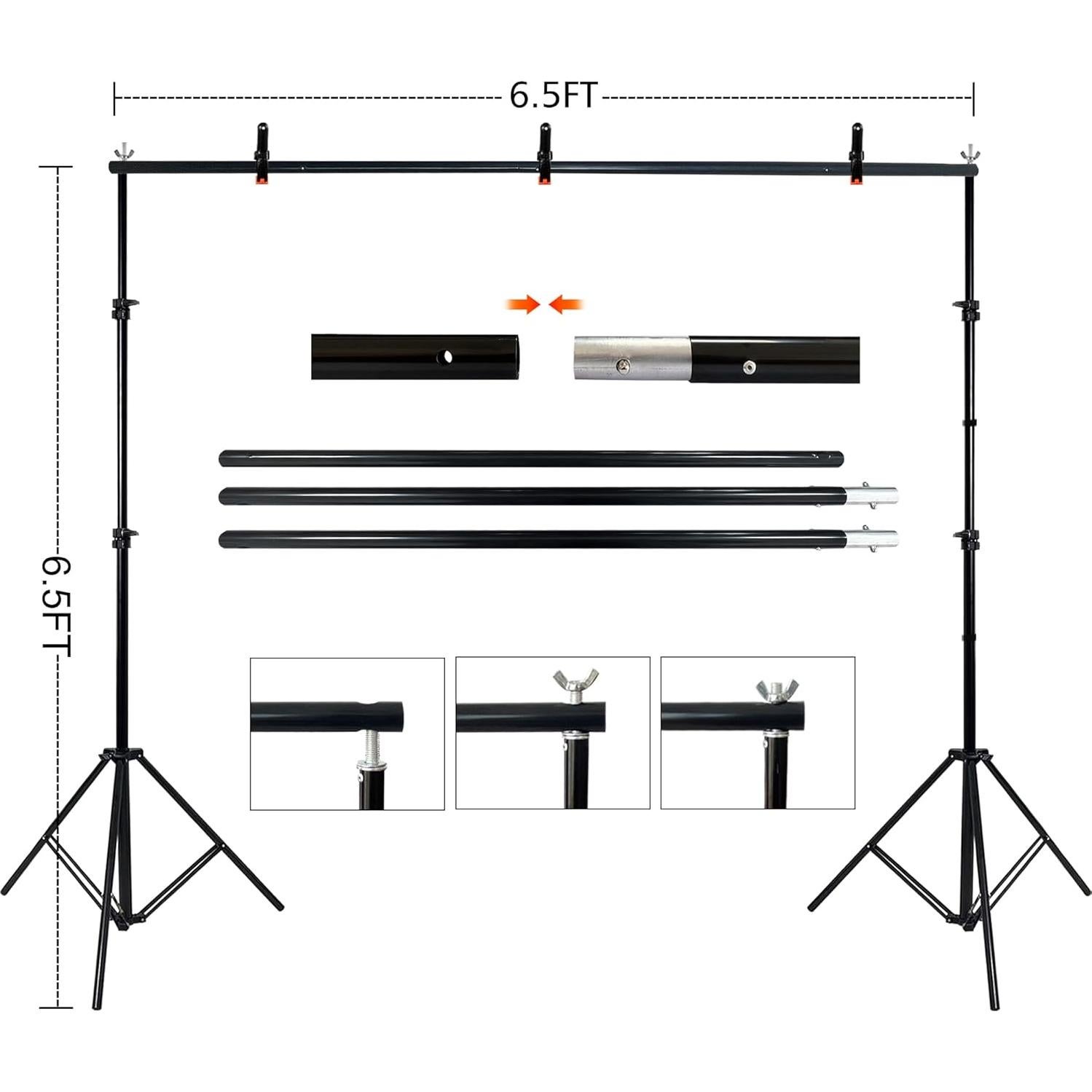 Kit de Soporte de Fondo Verde 2 en 1 LIVUCEE 1.98x1.98m