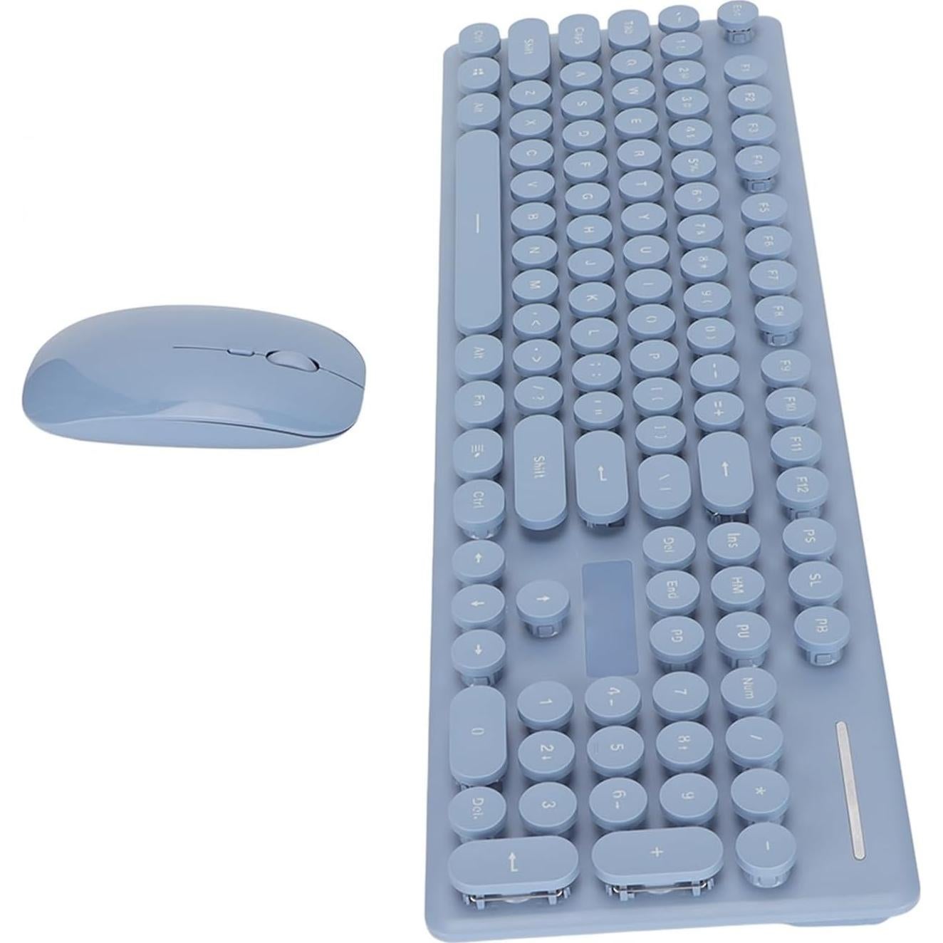 Combo Teclado y Ratón Inalámbrico Zunate Retro 104 Teclas Azul