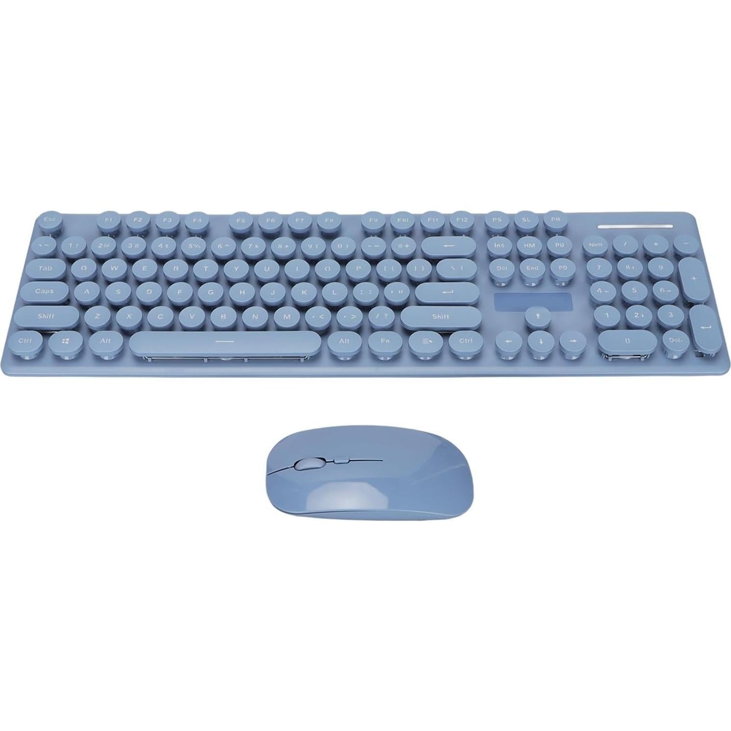 Combo Teclado y Ratón Inalámbrico Zunate Retro 104 Teclas Azul