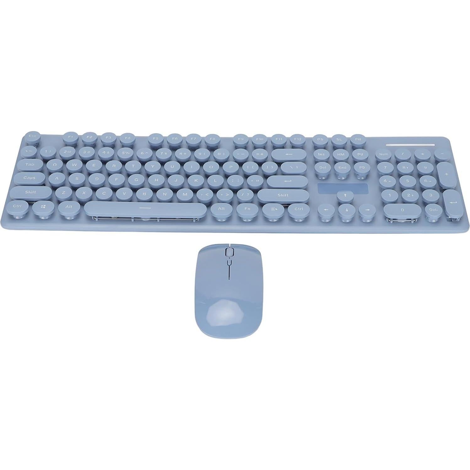 Combo Teclado y Ratón Inalámbrico Zunate Retro 104 Teclas Azul