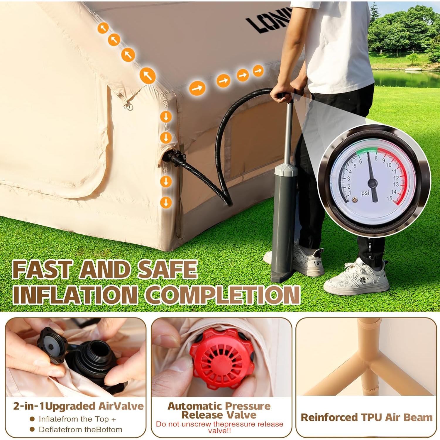 Tienda Inflable Loninak 66 Pies Cuadrados para Camping